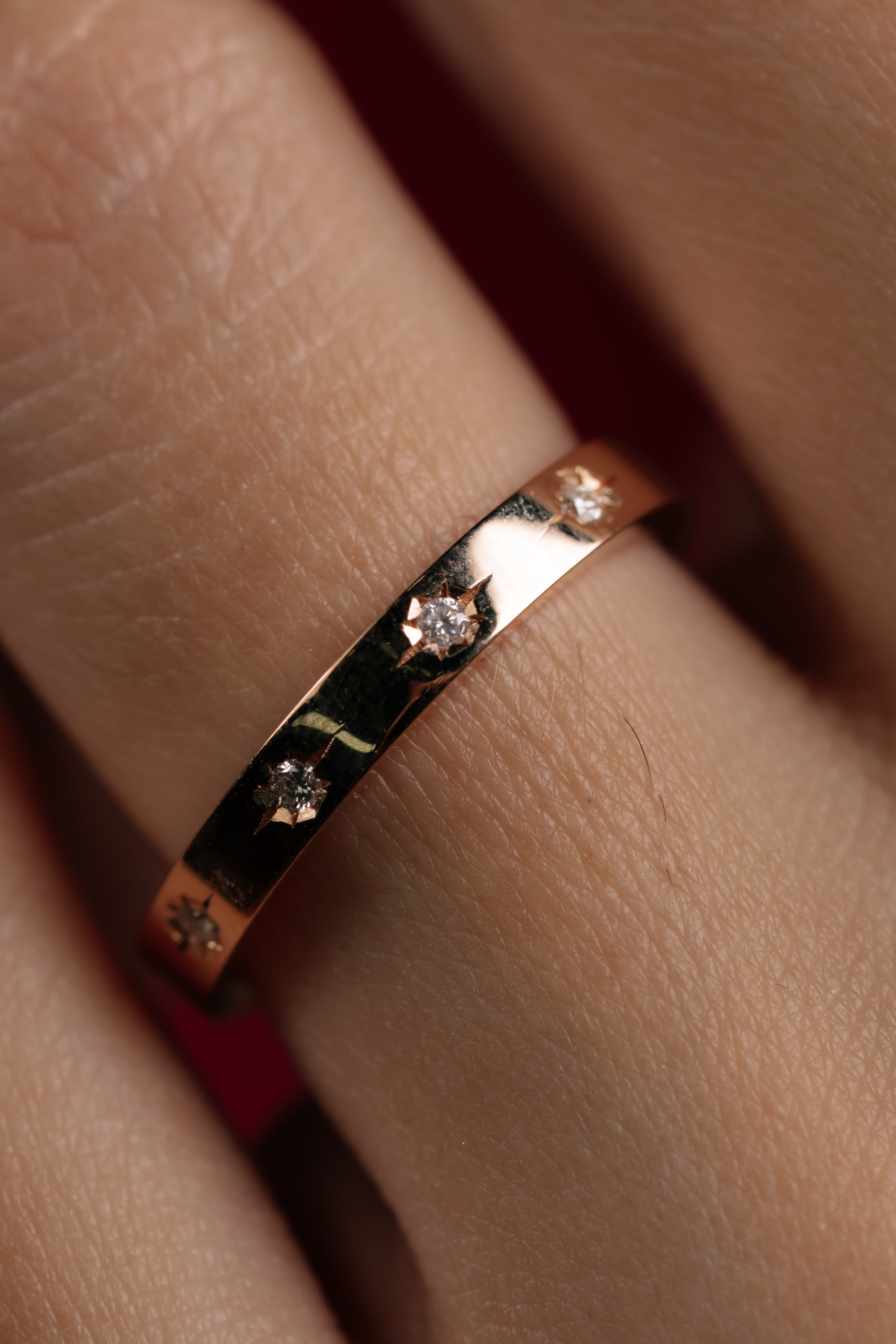 Verighete V000474 din aur roz cu diamante - Bijuterii LA ROSA