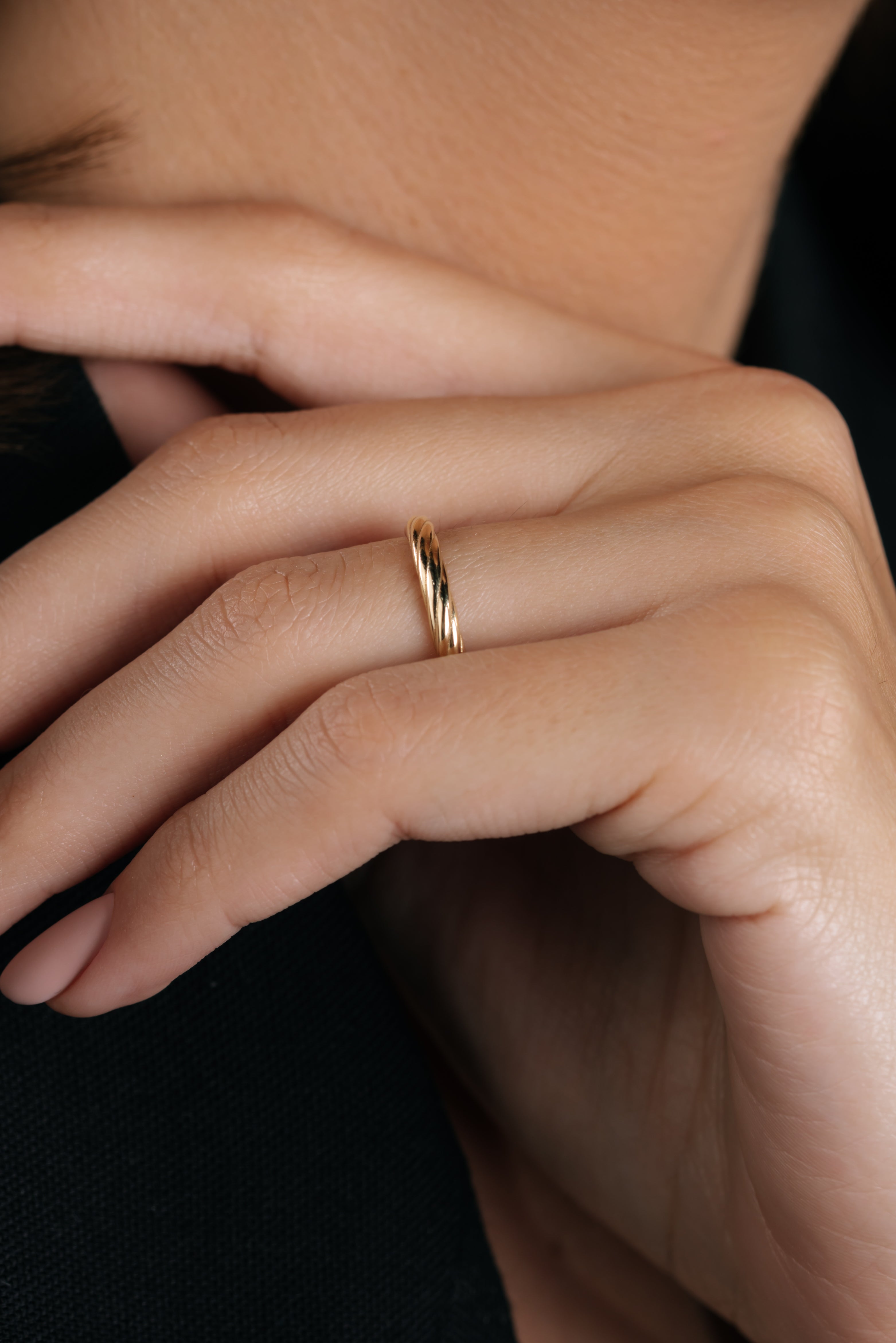 Inel V000469 din aur galben 14k model rasucit - Bijuterii LA ROSA