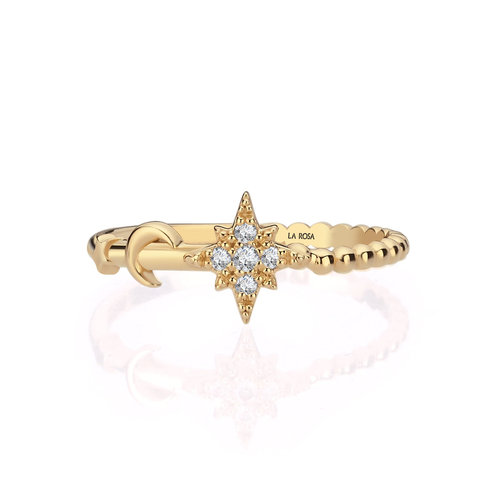 INEL CELESTIAL GRACE DIN AUR GALBEN 14K FORMA STEA CU DIAMANTE - Bijuterii LA ROSA