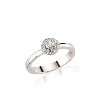 Inel de logodna B001013 din aur alb 18k cu diamante - Bijuterii LA ROSA