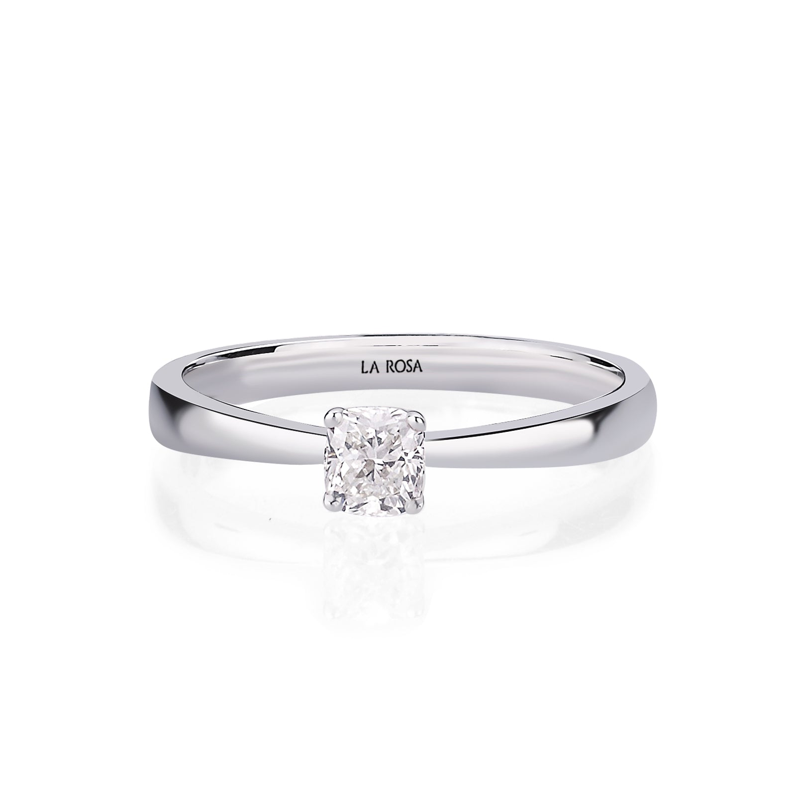INEL DE LOGODNA LRY608 DIN AUR ALB 18K CU DIAMANT - Bijuterii LA ROSA
