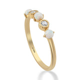 INEL LUSTROUS WHISPE DIN AUR GALBEN 14K CU DIAMANTE SI OPAL