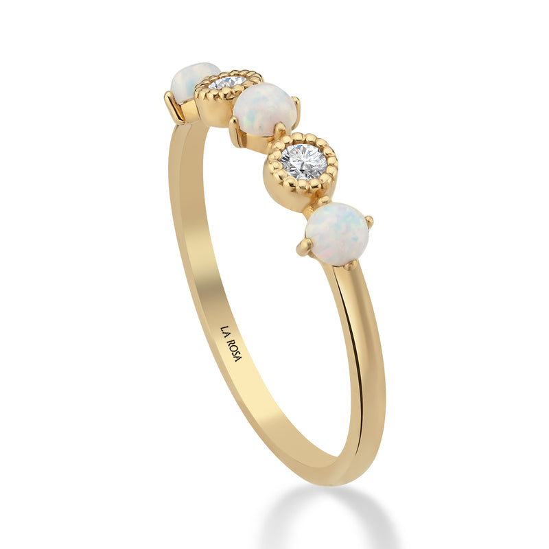 INEL LUSTROUS WHISPE DIN AUR GALBEN 14K CU DIAMANTE SI OPAL