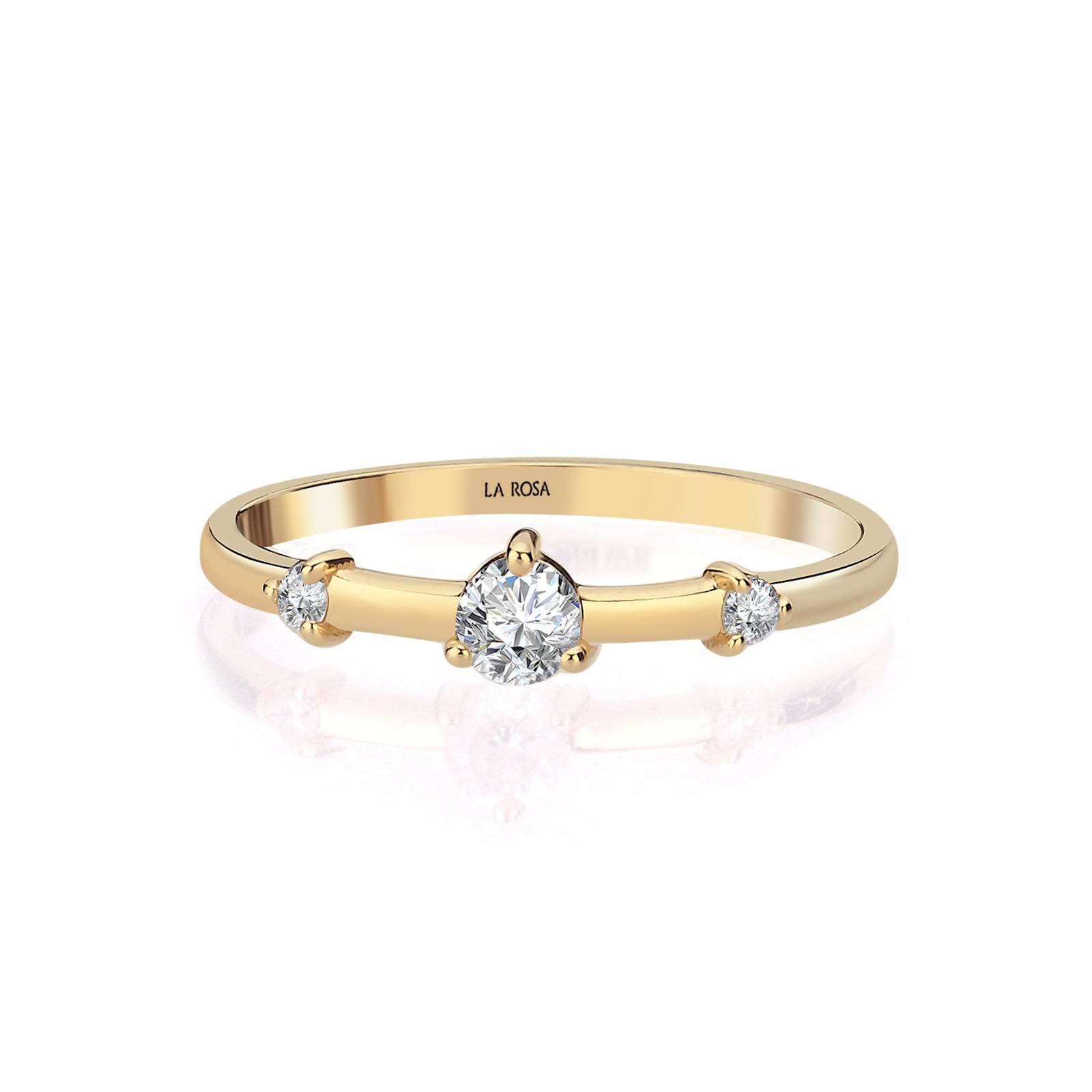 INEL PURE HARMONY DIN AUR GALBEN 14K CU DIAMANTE FORMA ROTUNDA - Bijuterii LA ROSA