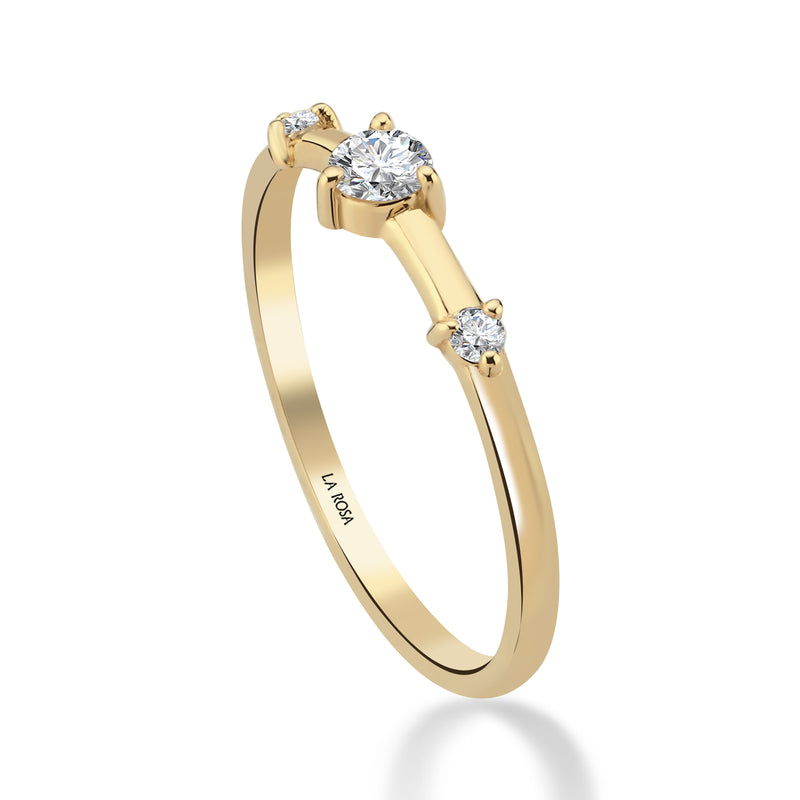 INEL PURE HARMONY DIN AUR GALBEN 14K CU DIAMANTE FORMA ROTUNDA