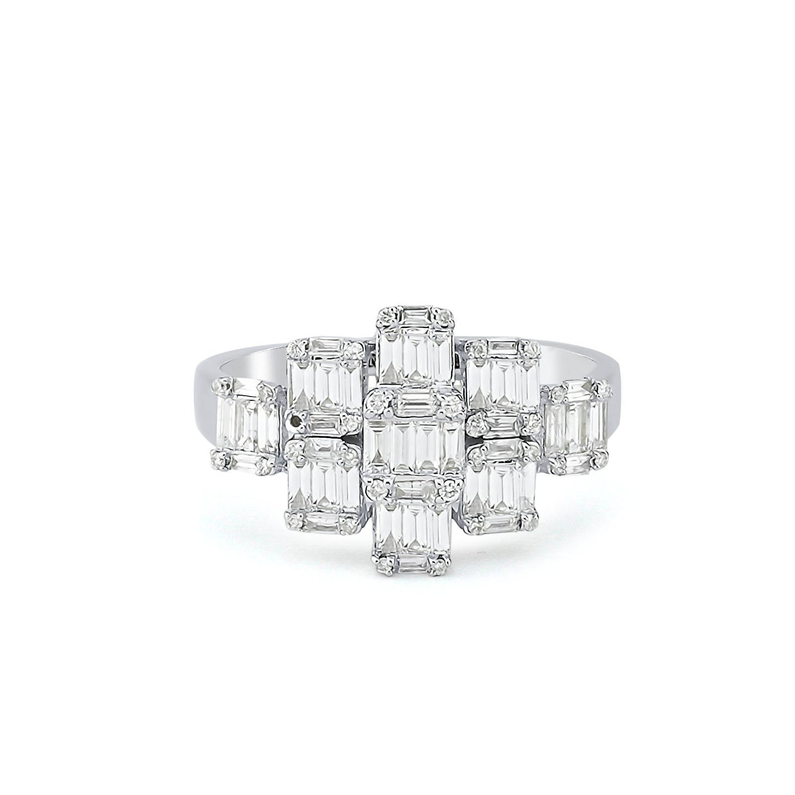 Inel CN0493R din aur alb 14k cu diamante - Bijuterii LA ROSA
