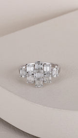 Inel CN0493R din aur alb 14k cu diamante - Bijuterii LA ROSA