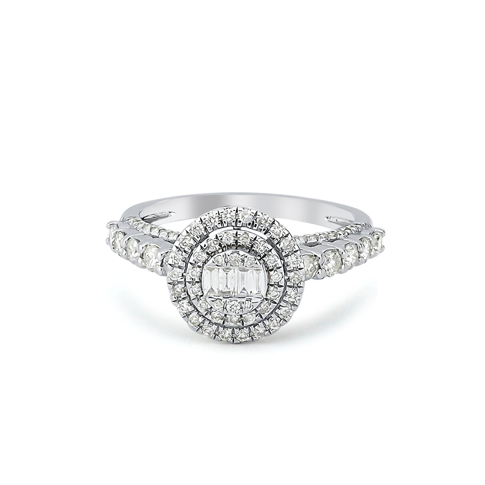 Inel CN0517R din aur alb 14k cu diamante - Bijuterii LA ROSA