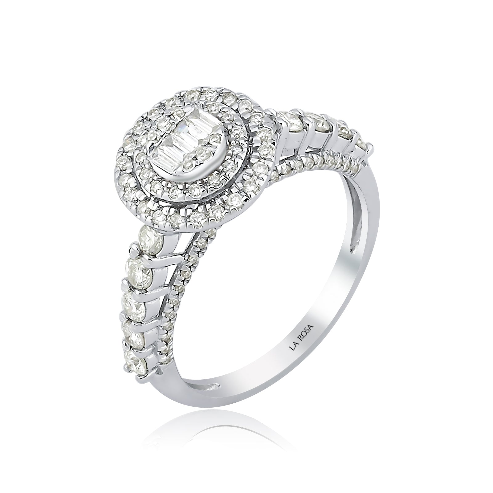 Inel CN0517R din aur alb 14k cu diamante - Bijuterii LA ROSA