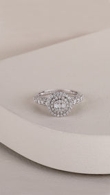 Inel CN0517R din aur alb 14k cu diamante - Bijuterii LA ROSA