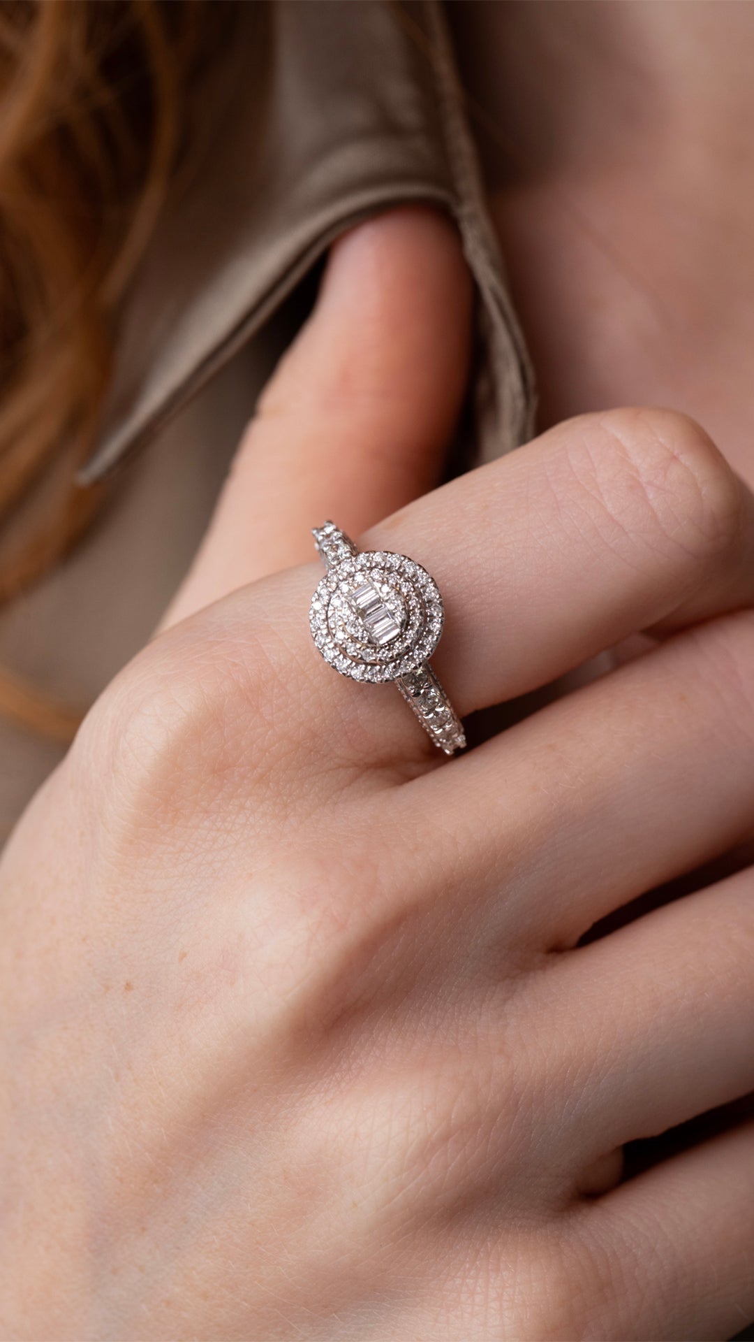 Inel CN0517R din aur alb 14k cu diamante - Bijuterii LA ROSA
