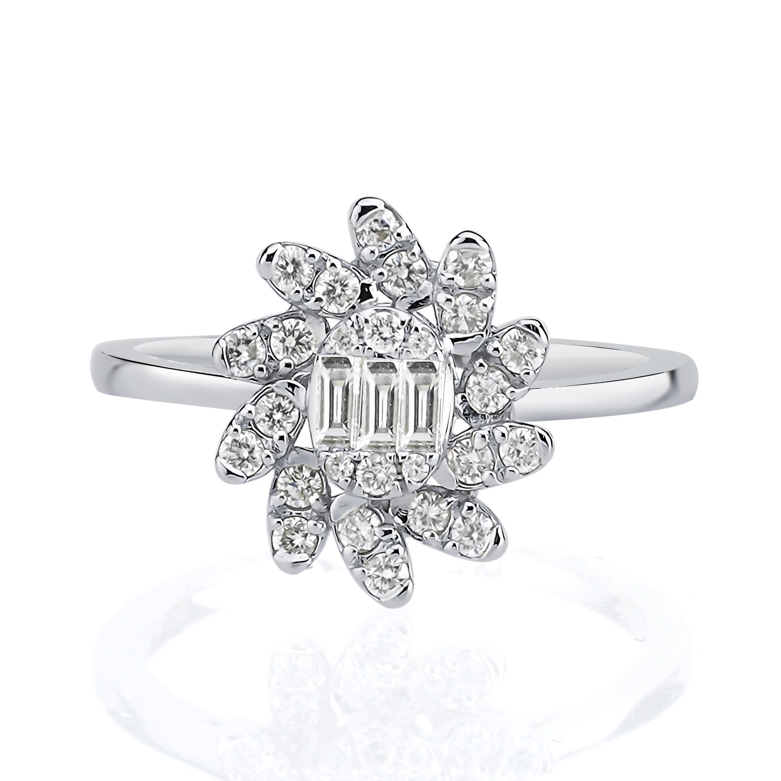 Inel CN0581R din aur alb 14k cu diamante - Bijuterii LA ROSA