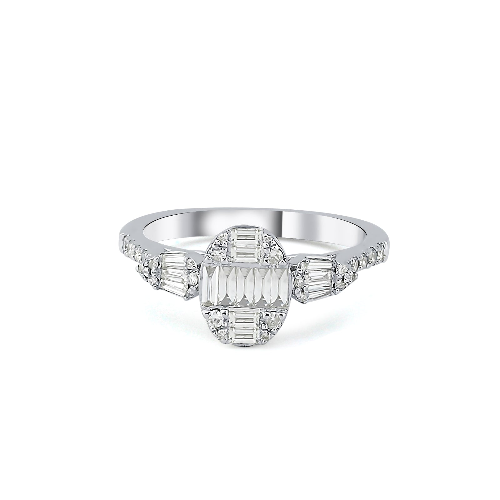 Inel CN0703R din aur alb 14k cu diamante - Bijuterii LA ROSA
