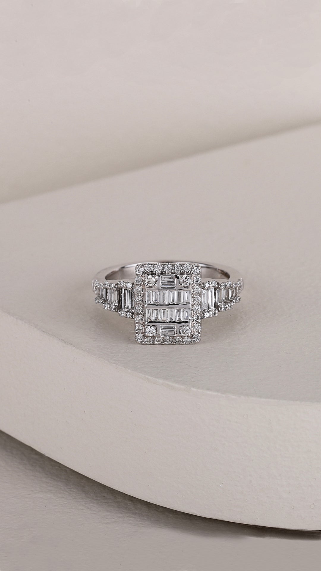 Inel CN0704R din aur alb 14k cu diamante - Bijuterii LA ROSA