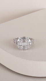 Inel CN0951R din aur alb 14k cu diamante - Bijuterii LA ROSA
