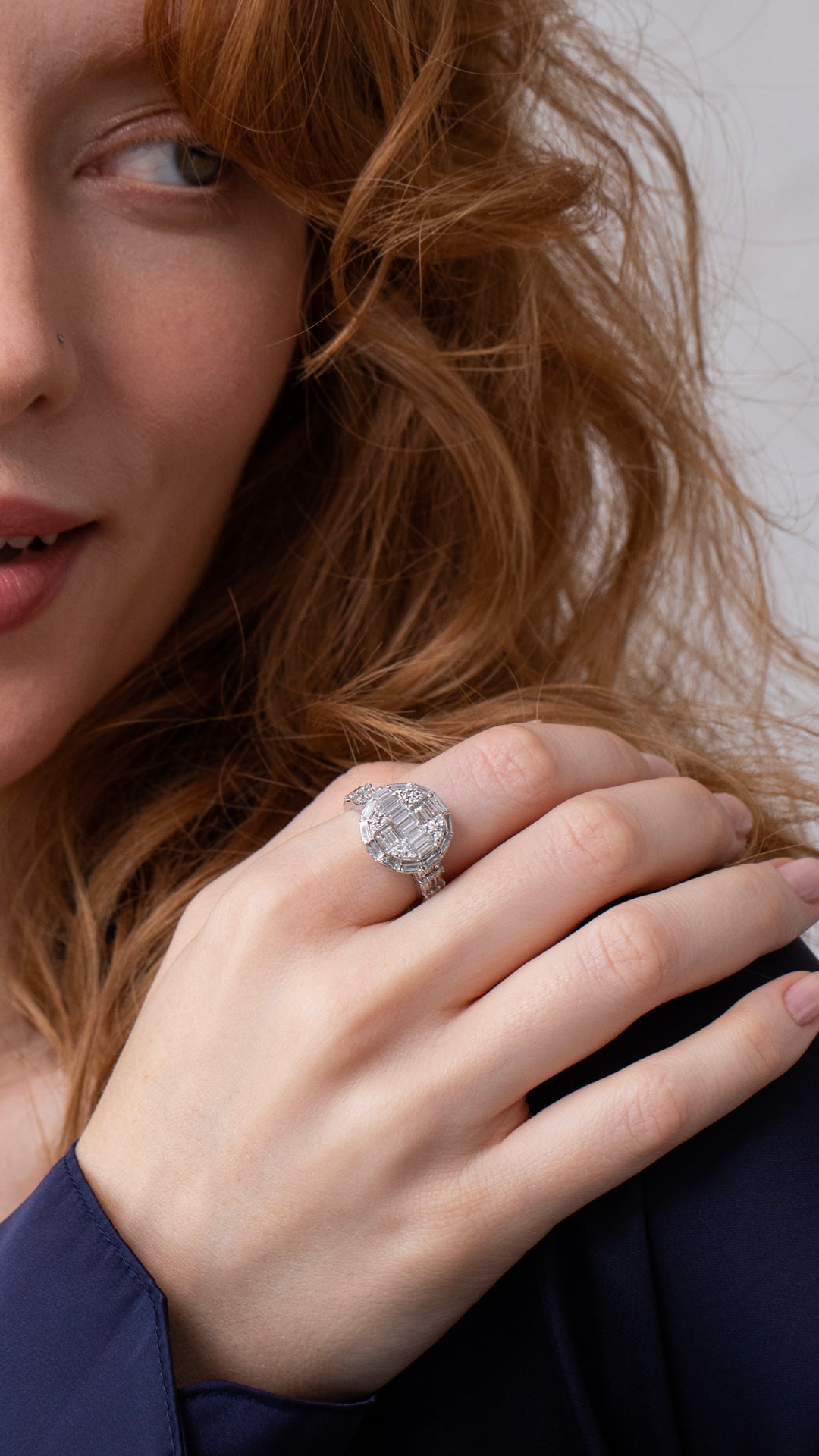 Inel CN0951R din aur alb 14k cu diamante - Bijuterii LA ROSA