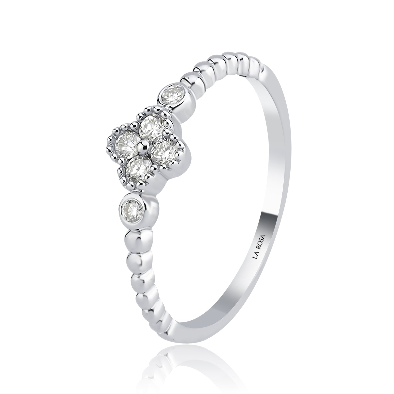 Inel CN1232R din aur alb 14k cu diamante - Bijuterii LA ROSA