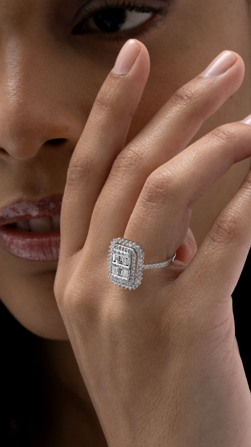 Inel Casette MD53780  din aur alb 14k cu diamante - Bijuterii LA ROSA
