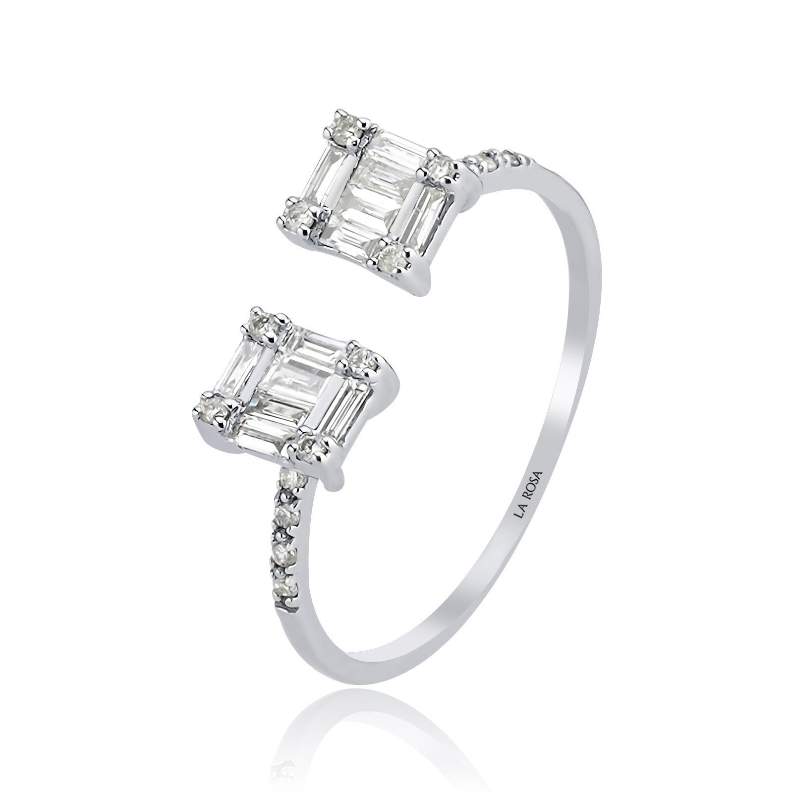 Inel HD0060R din aur alb 14k cu diamante - Bijuterii LA ROSA