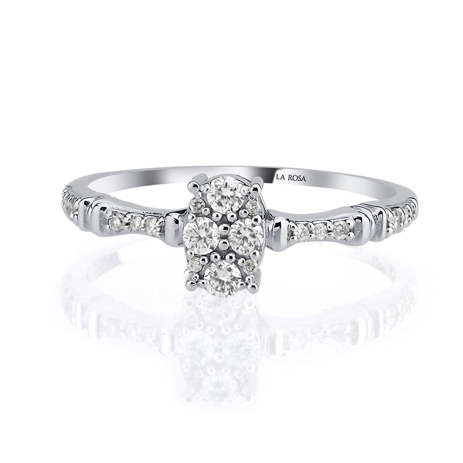 Inel HD0066R din aur alb 14k cu diamante - Bijuterii LA ROSA