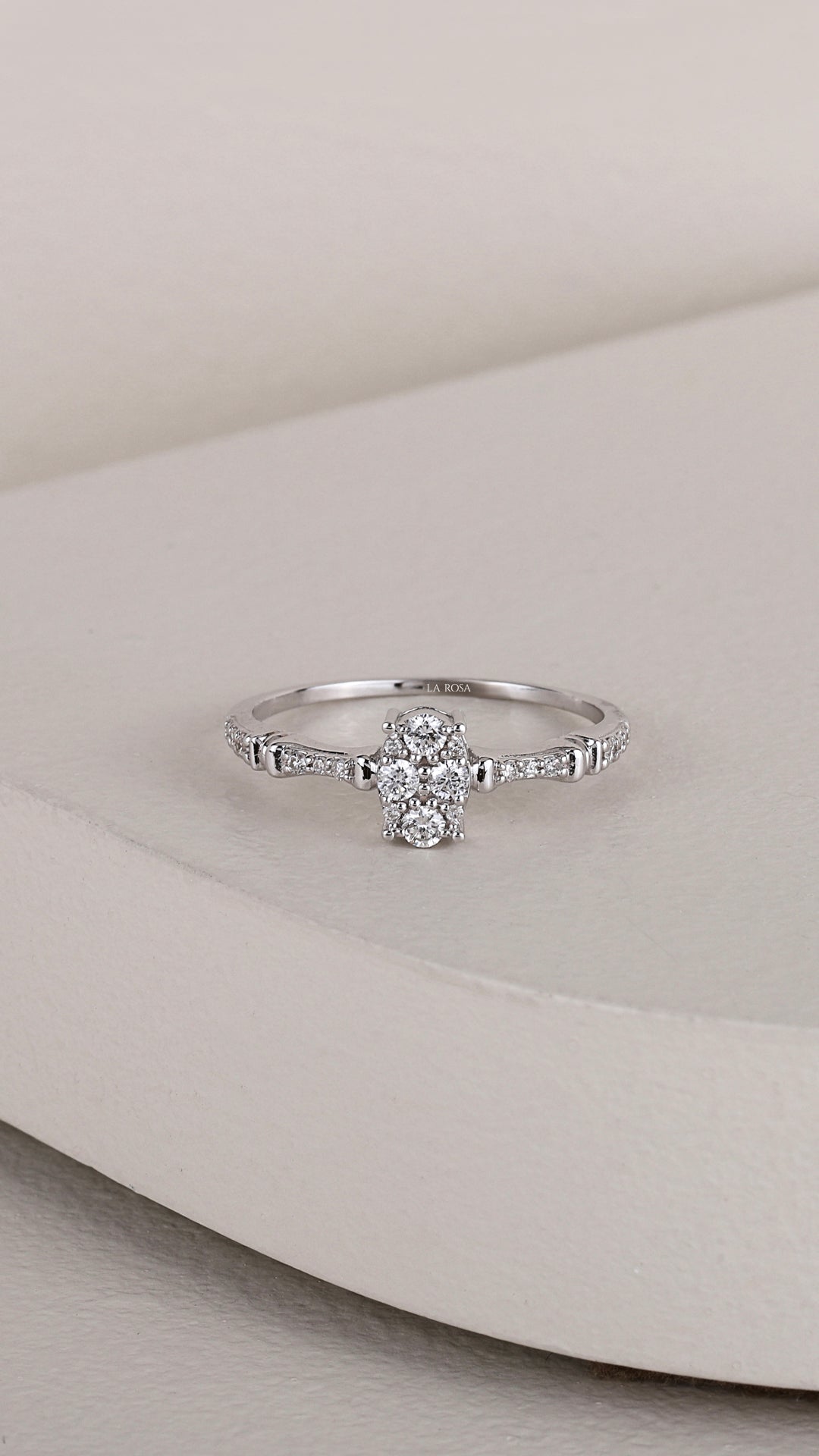 Inel HD0066R din aur alb 14k cu diamante - Bijuterii LA ROSA