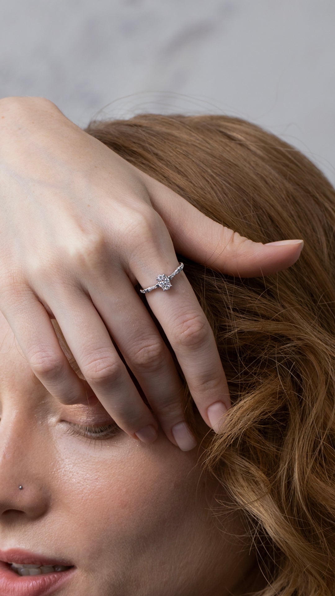 Inel HD0066R din aur alb 14k cu diamante - Bijuterii LA ROSA