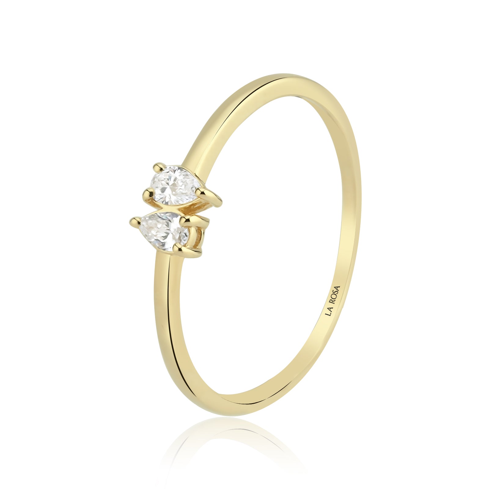 Inel HD0071R din aur galben 14k cu diamante - Bijuterii LA ROSA