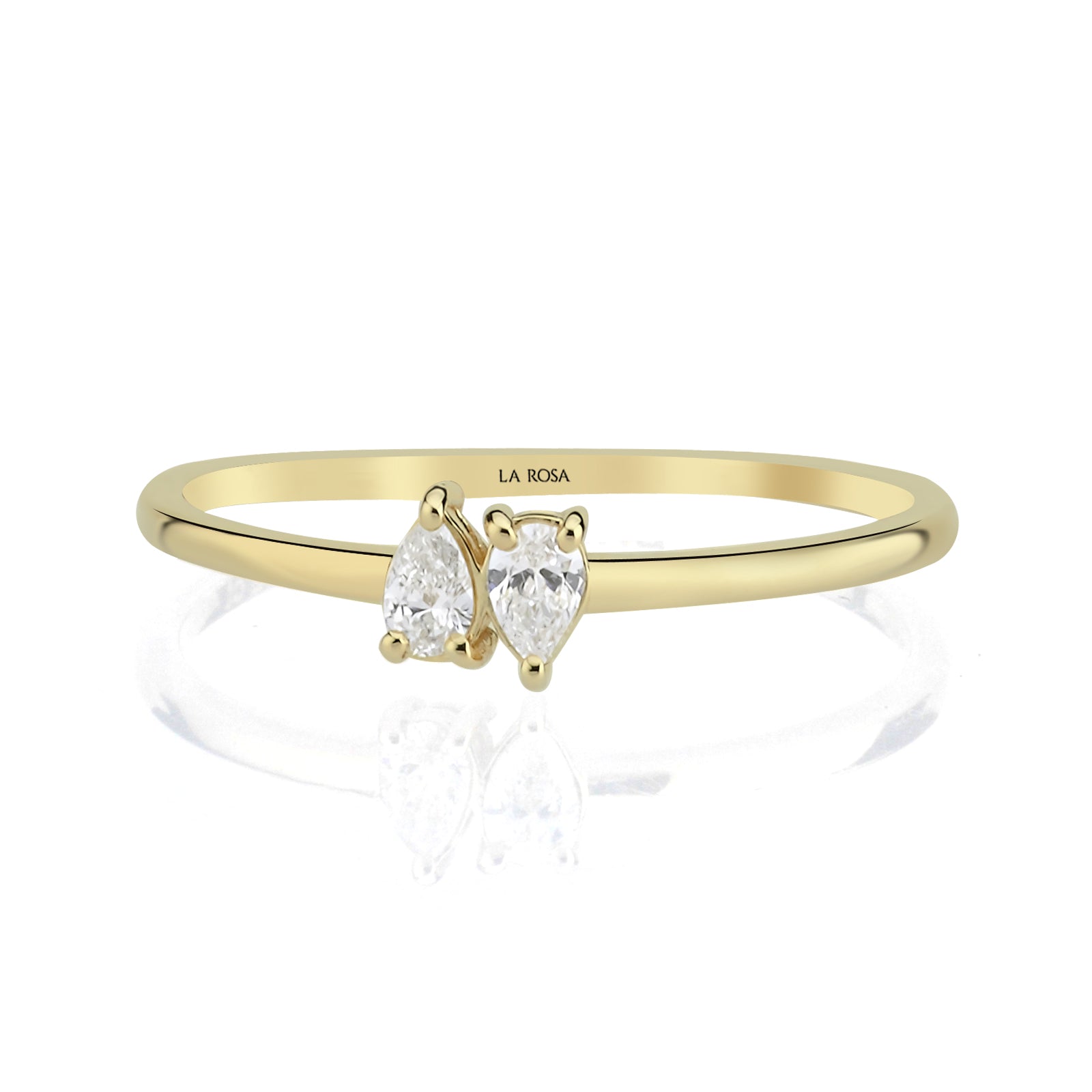 Inel HD0071R din aur galben 14k cu diamante - Bijuterii LA ROSA