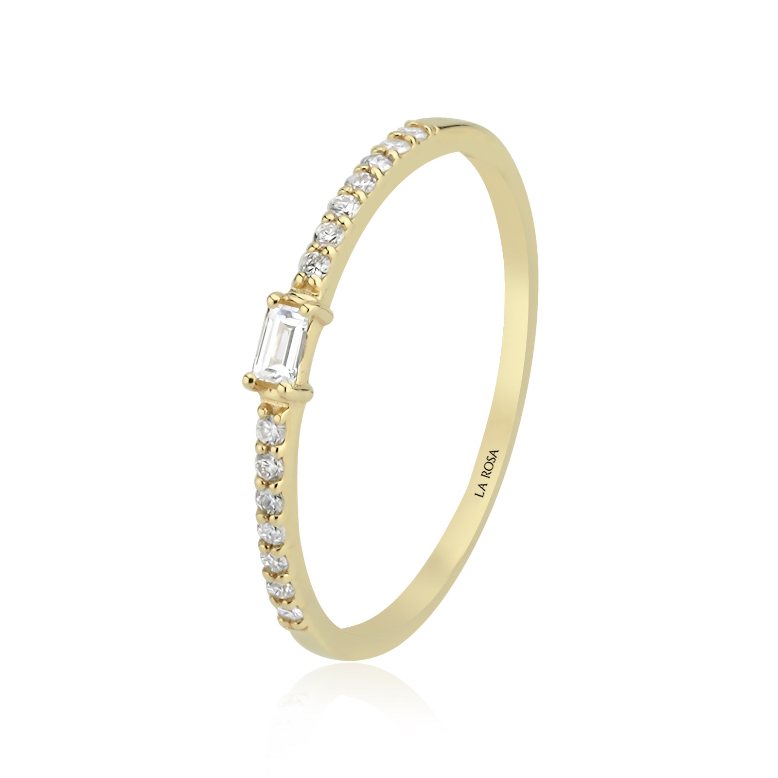 Inel HD0089R din aur galben 14k cu diamante - Bijuterii LA ROSA