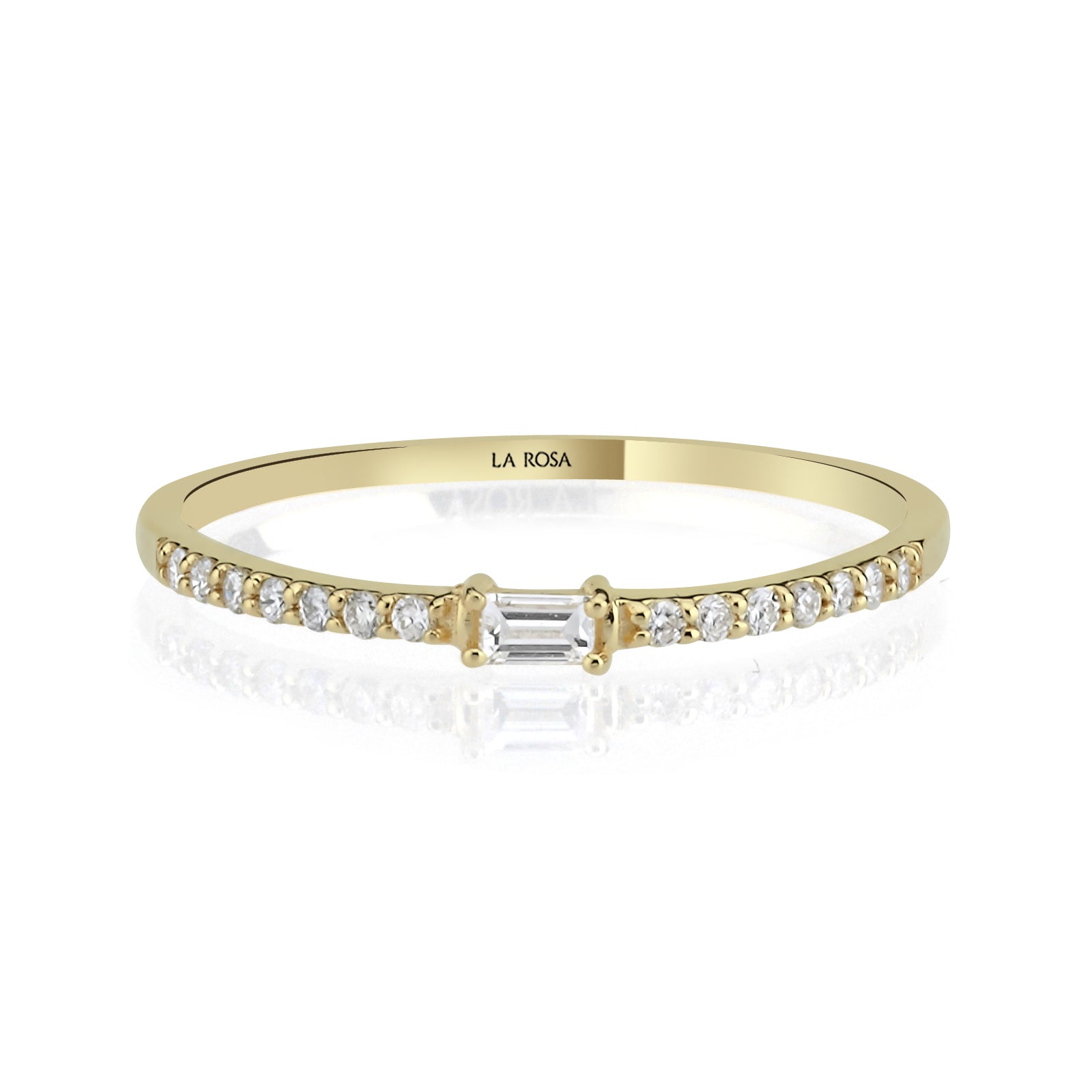 Inel HD0089R din aur galben 14k cu diamante - Bijuterii LA ROSA
