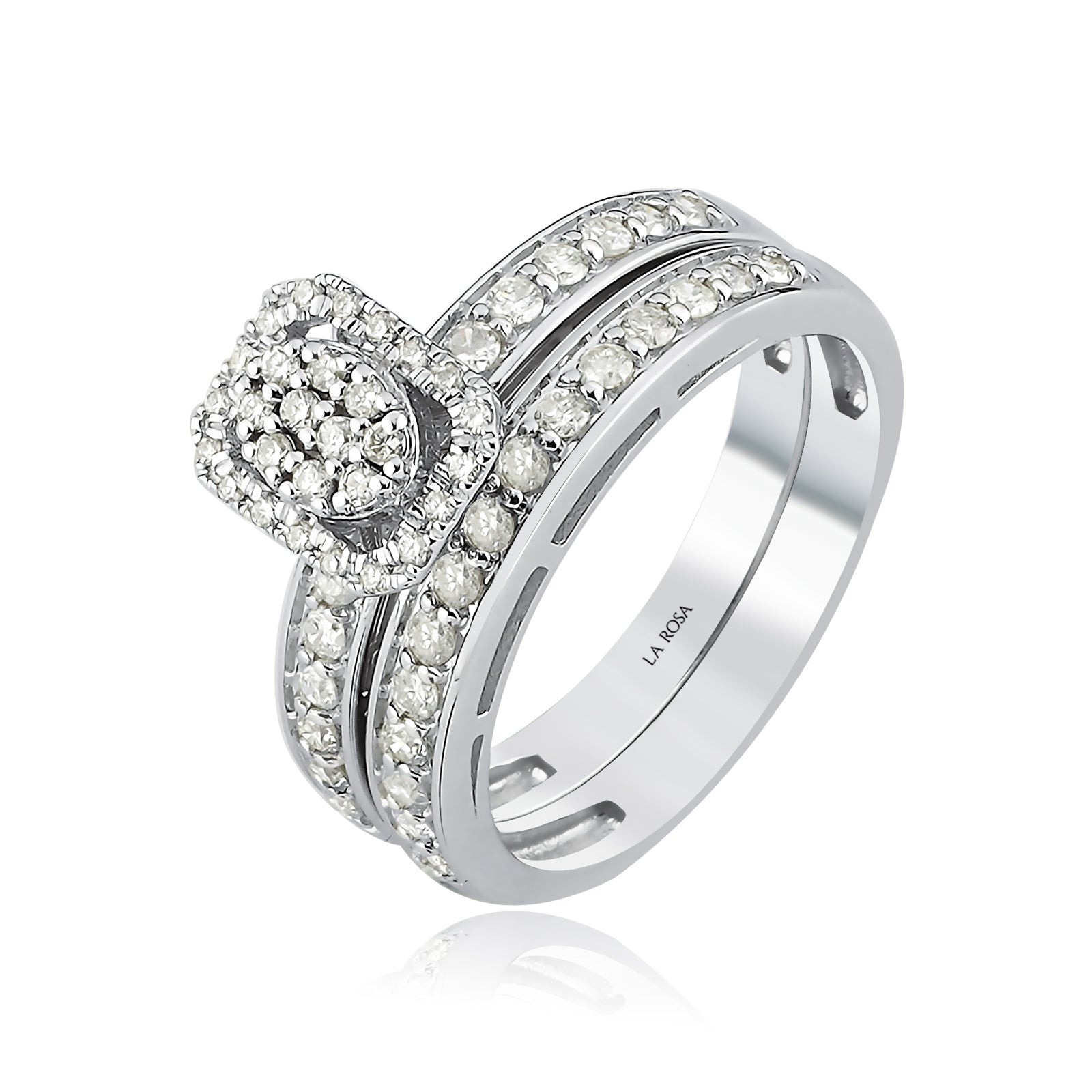 Inel HD0189R din aur alb 14k cu diamante - Bijuterii LA ROSA