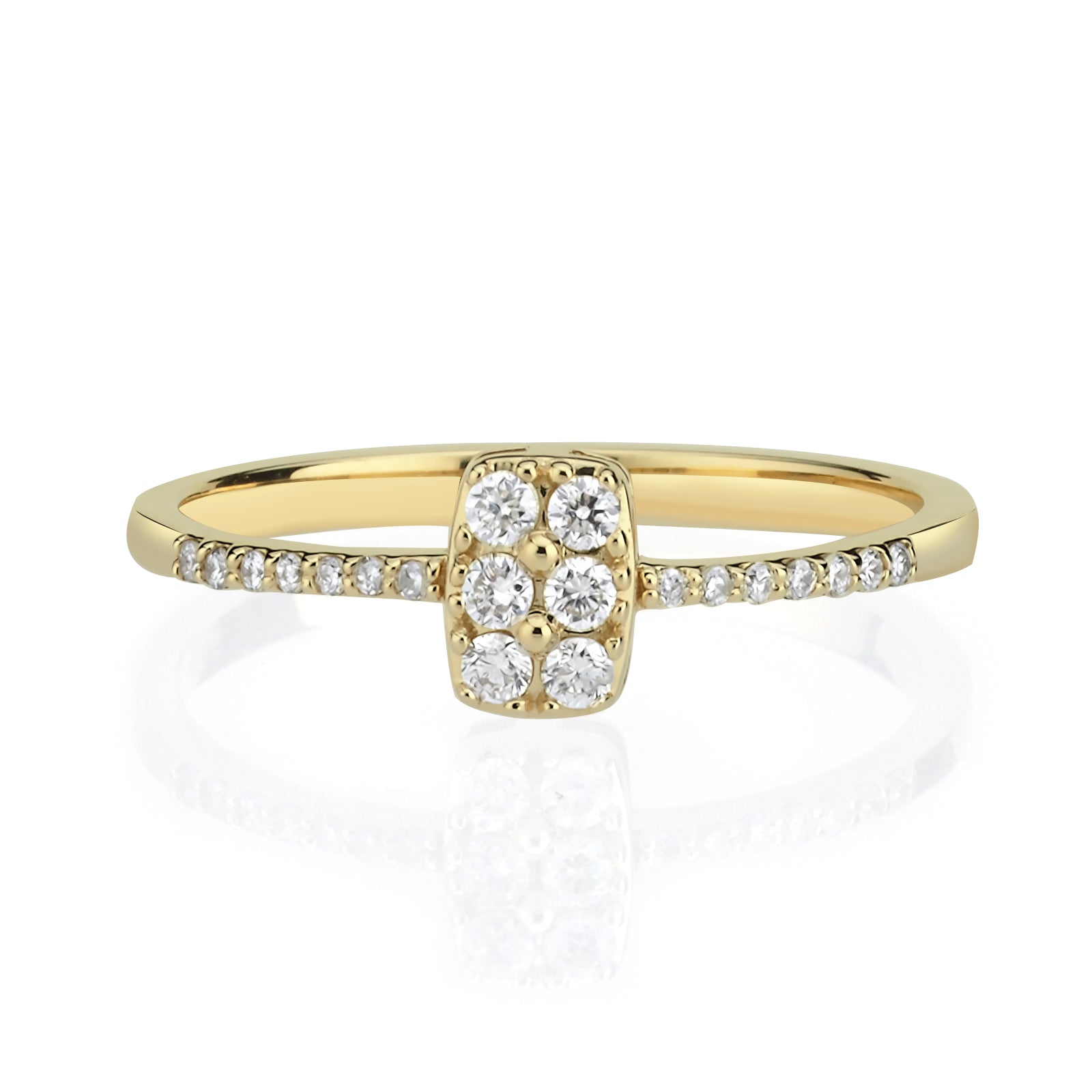 Inel HD0284R din aur galben 14k cu diamante - Bijuterii LA ROSA