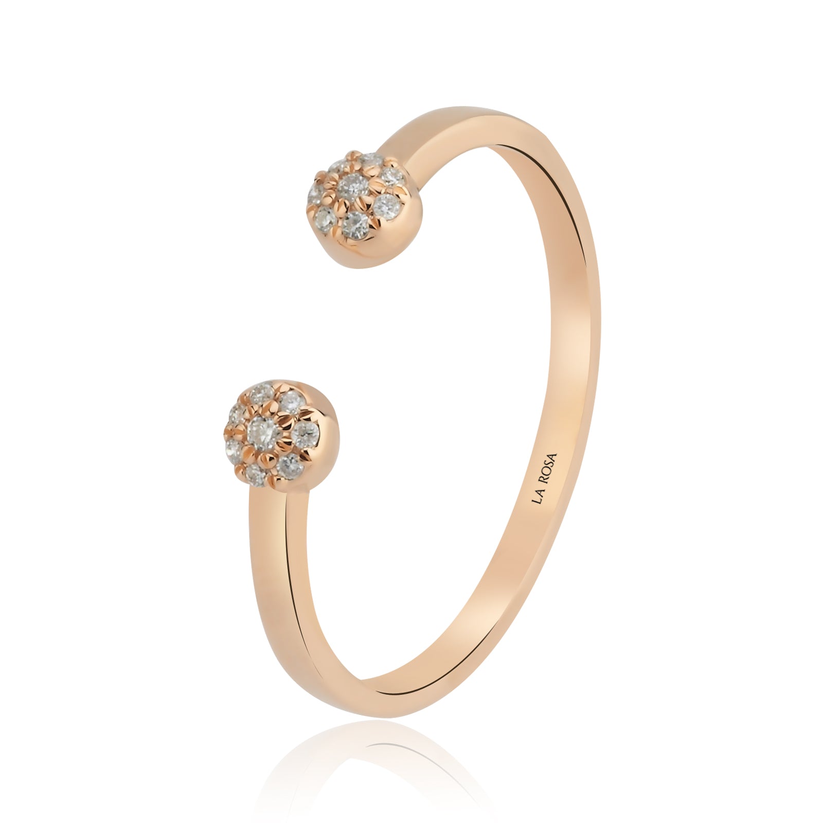 Inel HD0293R din aur roz 14k cu diamante - Bijuterii LA ROSA