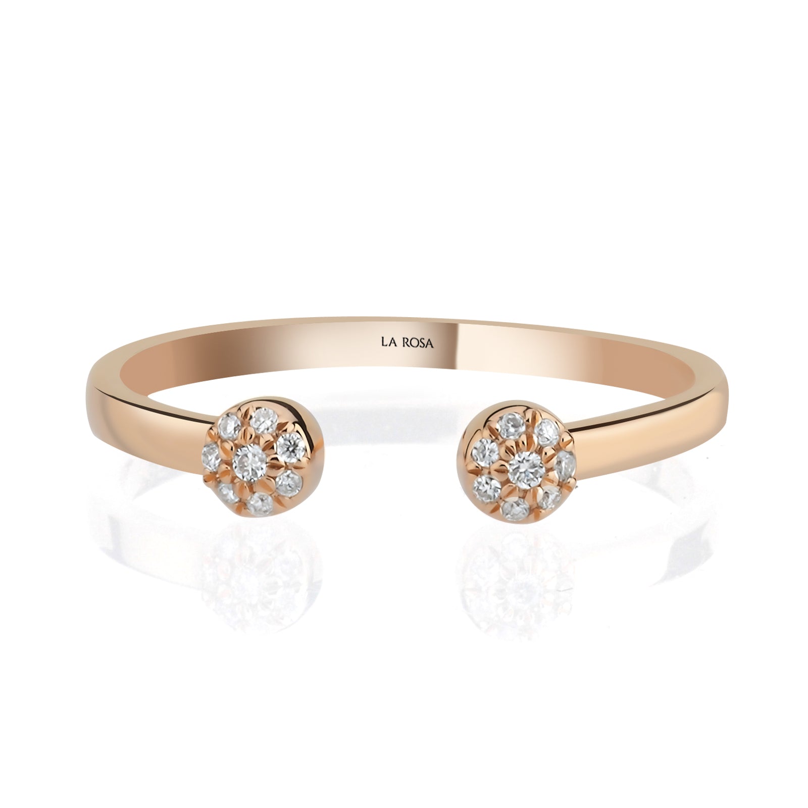 Inel HD0293R din aur roz 14k cu diamante - Bijuterii LA ROSA