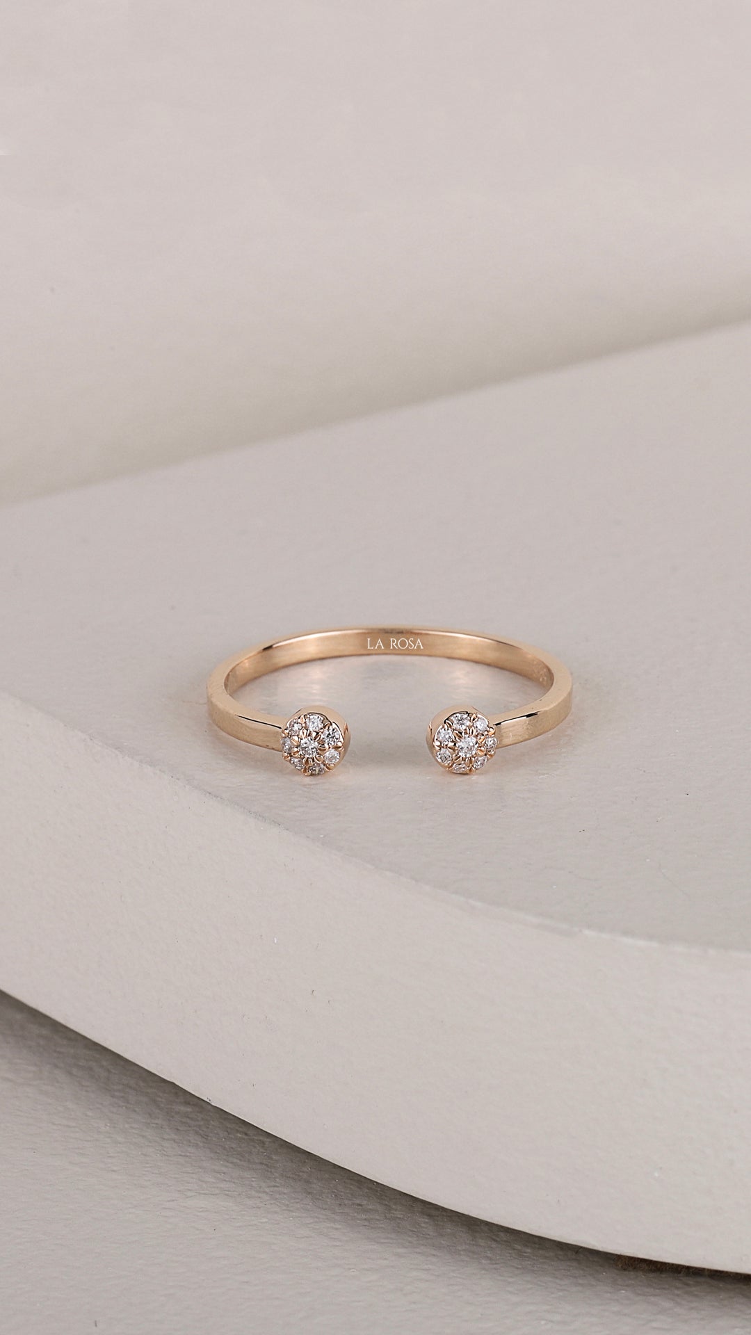 Inel HD0293R din aur roz 14k cu diamante - Bijuterii LA ROSA