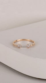 Inel HD0293R din aur roz 14k cu diamante - Bijuterii LA ROSA