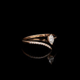 Inel HD0308R din aur roz 14k cu diamante - Bijuterii LA ROSA