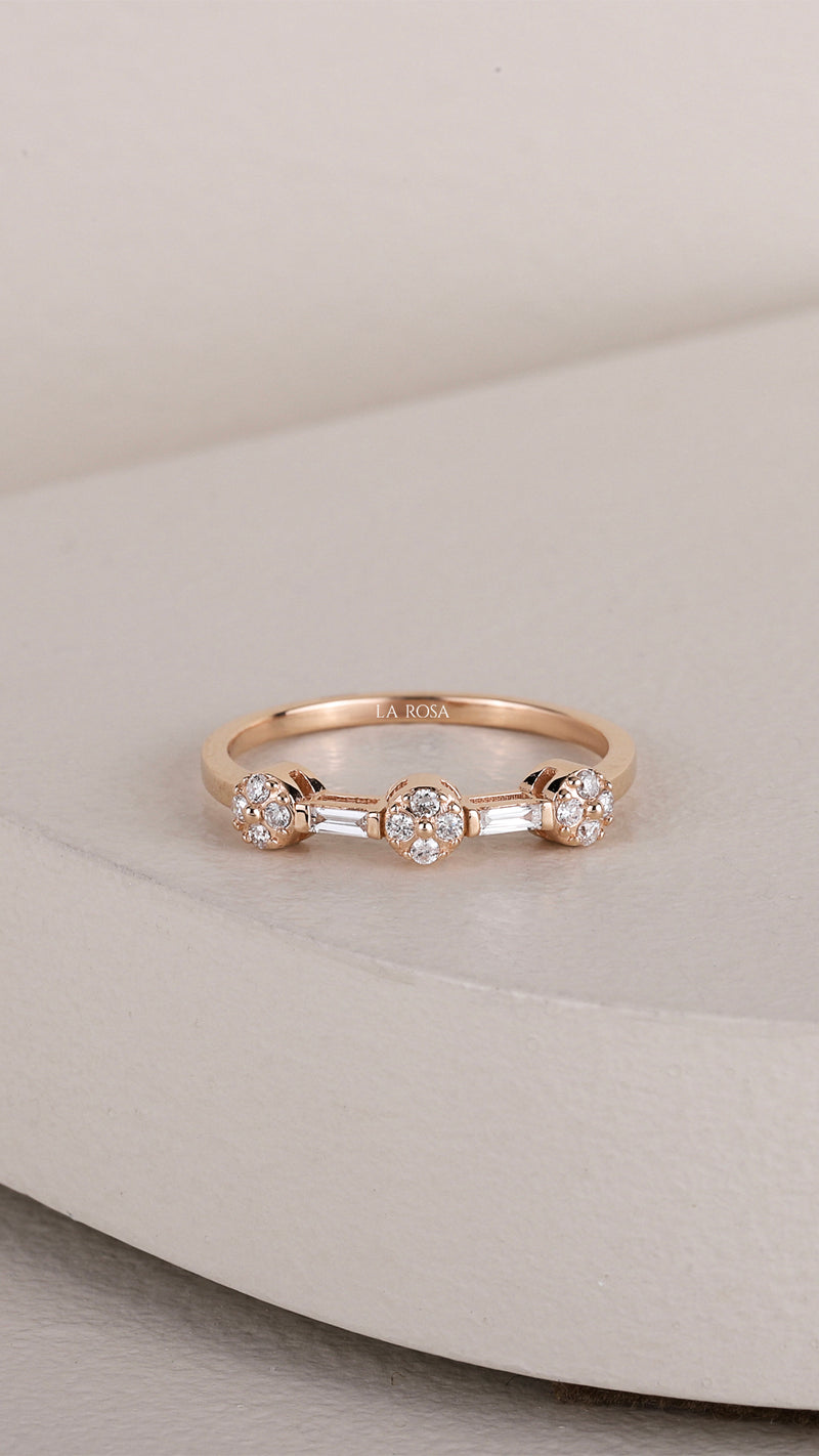 Inel HD0368R din aur roz 14k cu diamante - Bijuterii LA ROSA