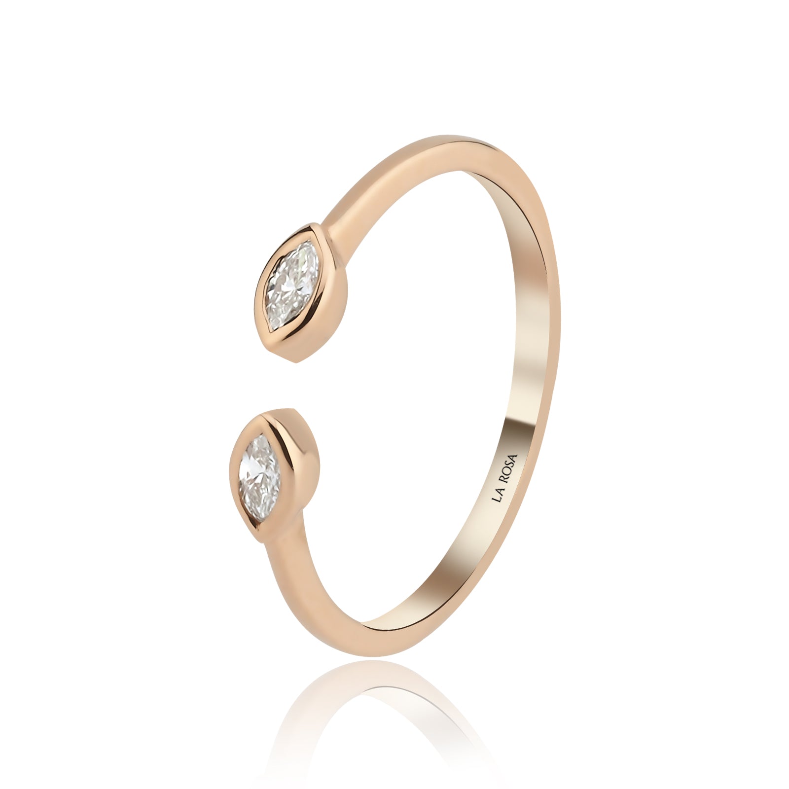 Inel HD0415R din aur roz 14k cu diamante - Bijuterii LA ROSA