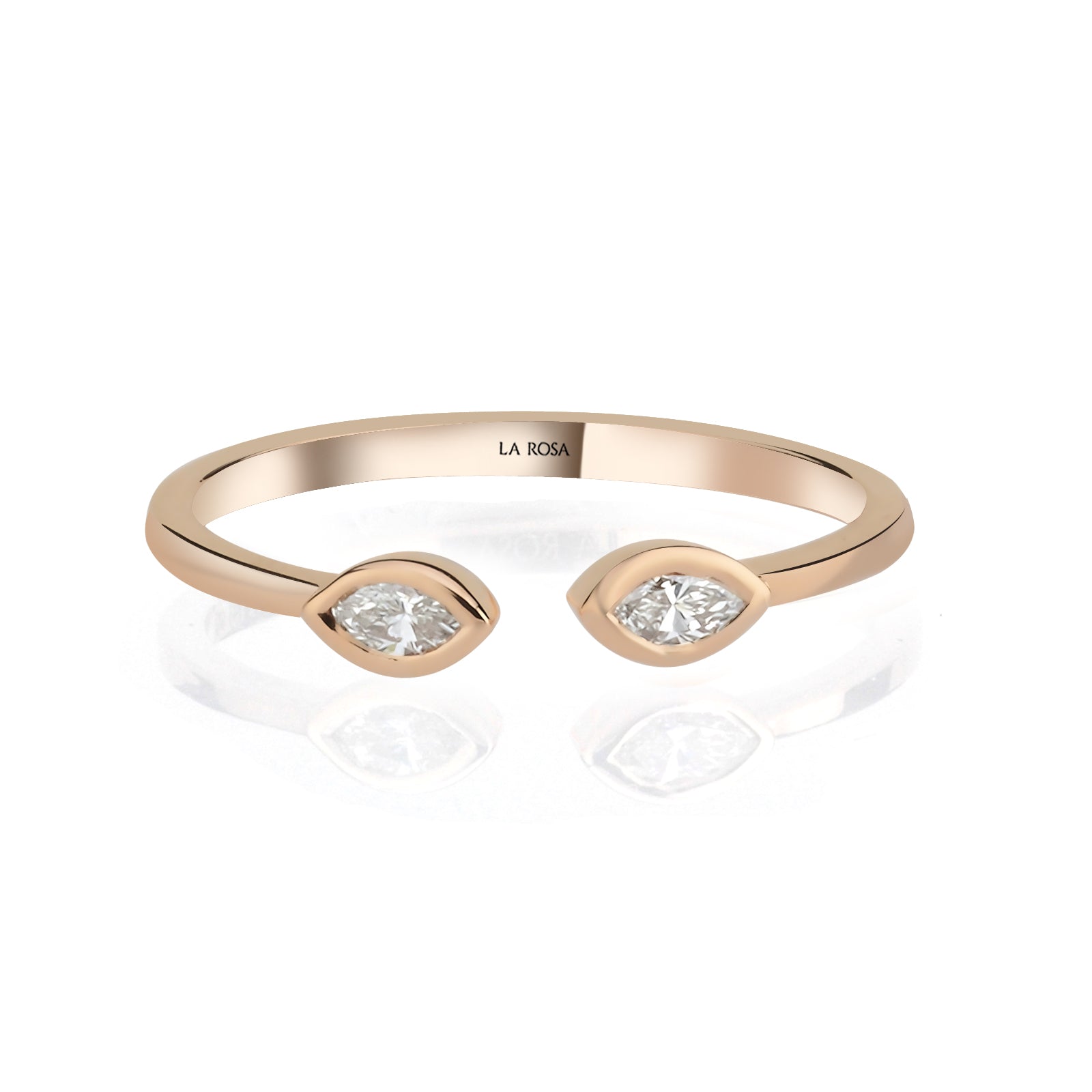 Inel HD0415R din aur roz 14k cu diamante - Bijuterii LA ROSA