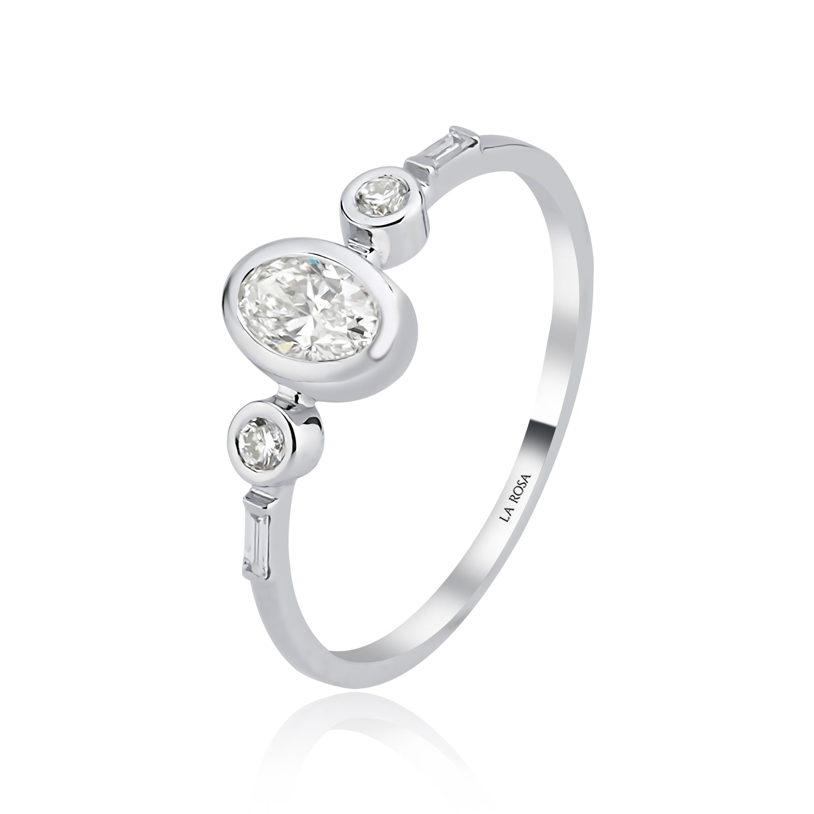 Inel HD0419R din aur alb 14k cu diamante - Bijuterii LA ROSA