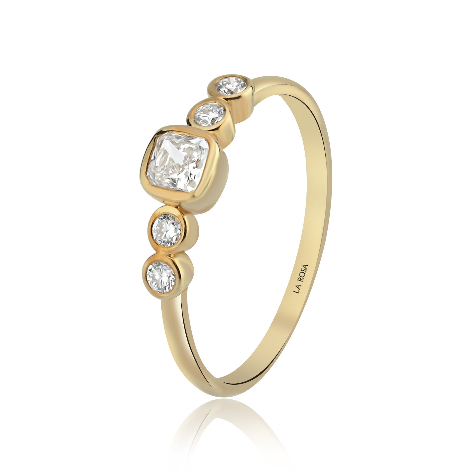 Inel HD0486R din aur roz 14k cu diamante - Bijuterii LA ROSA