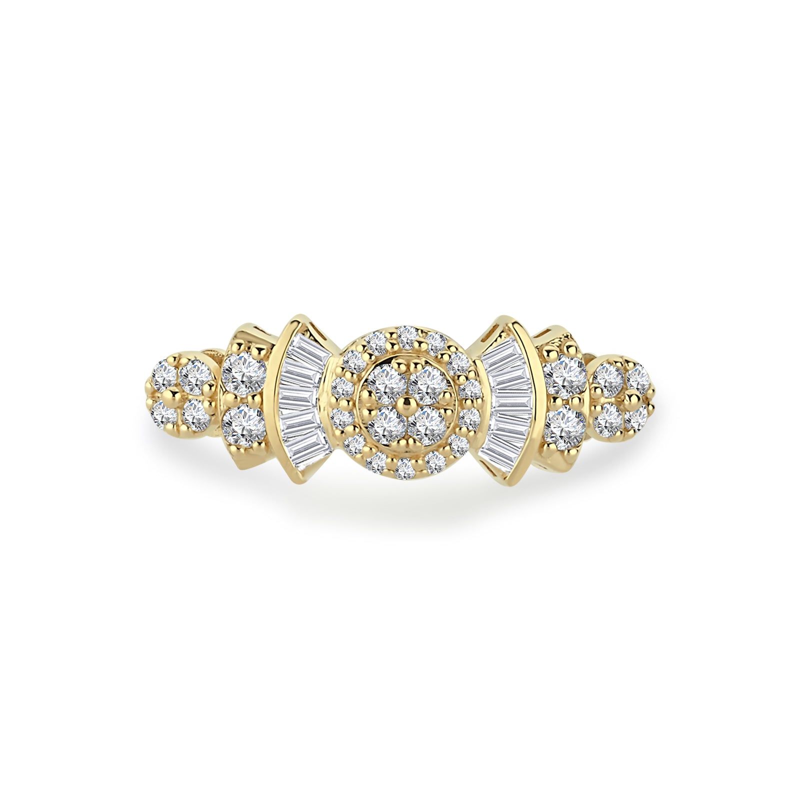 Inel HD0503-R din aur galben 14k cu diamante - Bijuterii LA ROSA
