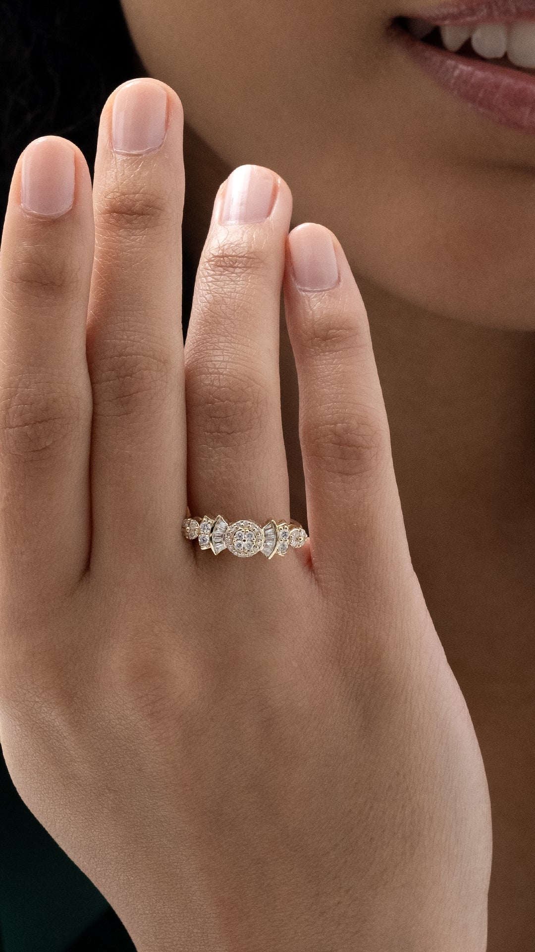 Inel HD0503-R din aur galben 14k cu diamante - Bijuterii LA ROSA