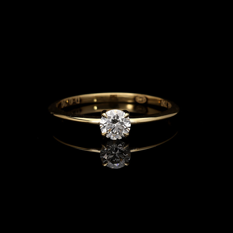 Inel LRY601 din aur galben 18k cu diamant - Bijuterii LA ROSA
