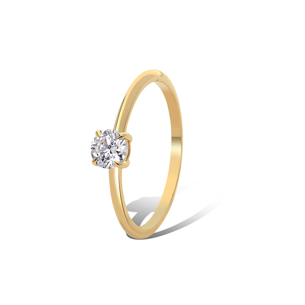 Inel LRY601 din aur galben 18k cu diamant - Bijuterii LA ROSA