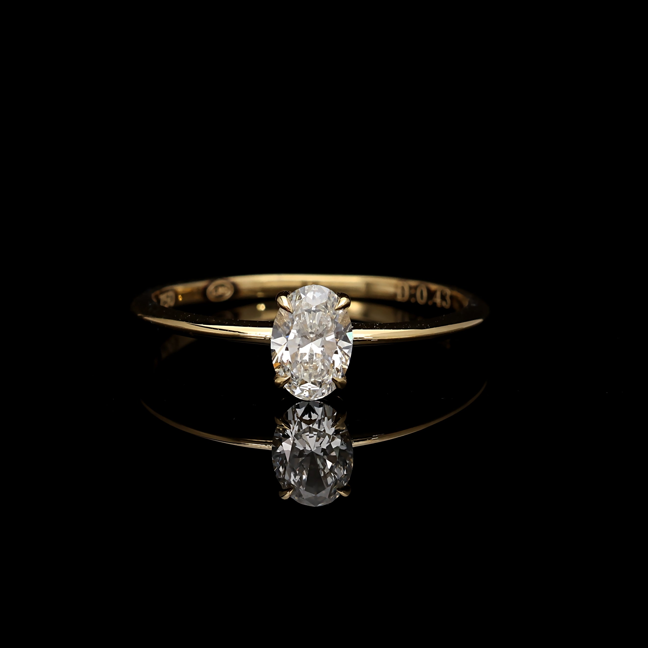 Inel de logodna LRY602 din aur galben 18k cu diamant - Bijuterii LA ROSA