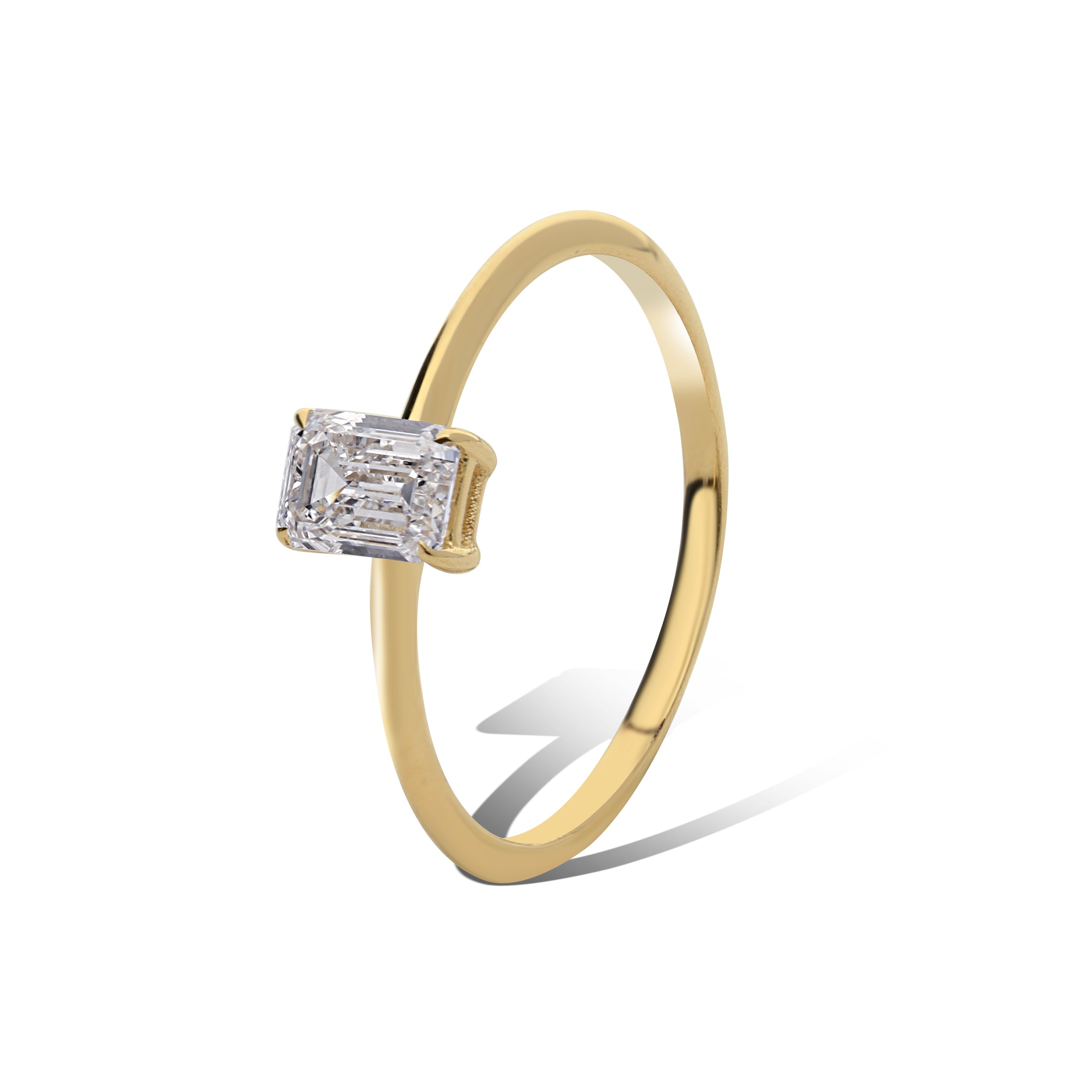 Inel LRY603 din aur galben 18k cu diamant - Bijuterii LA ROSA
