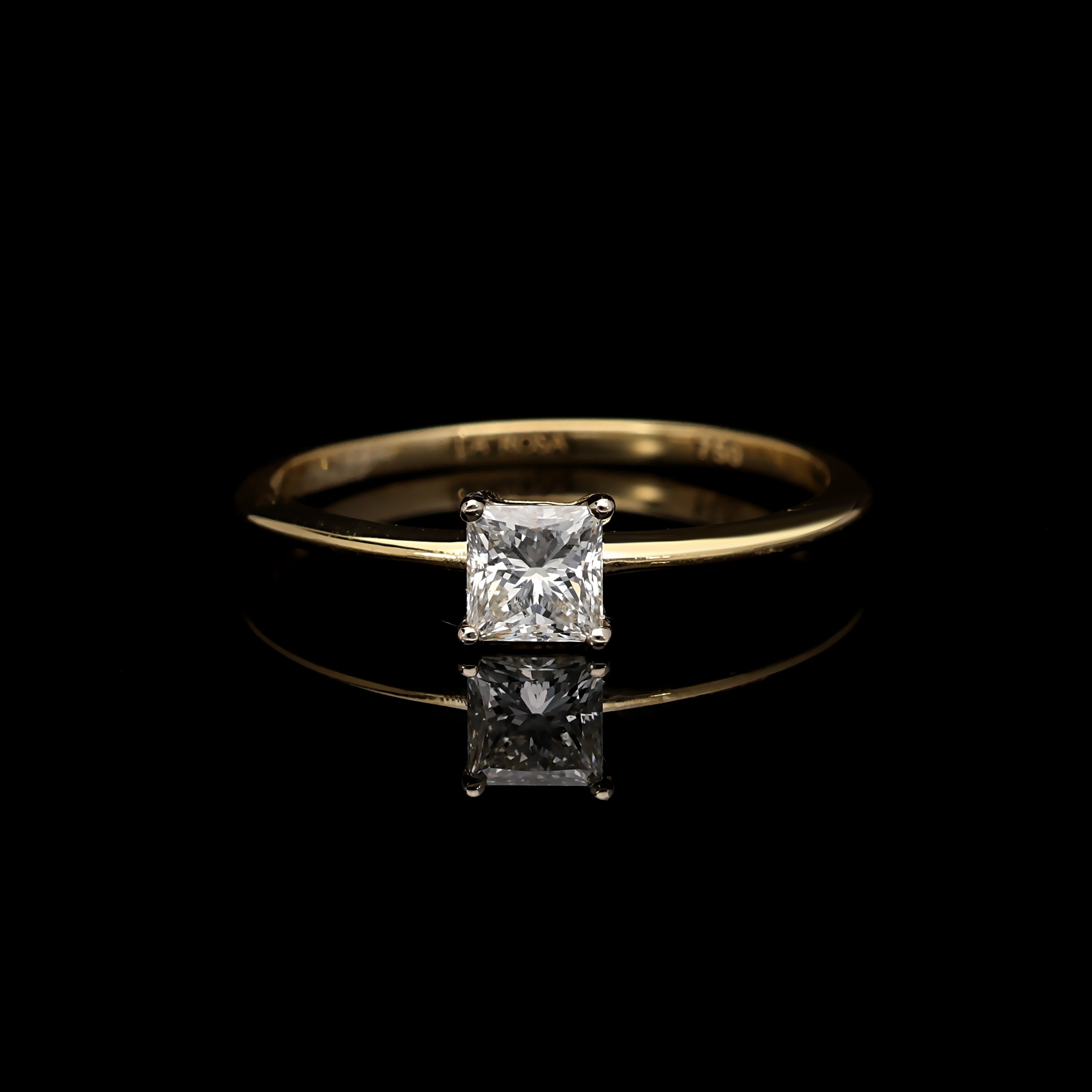 Inel LRY604 din aur galben 18k cu diamant - Bijuterii LA ROSA