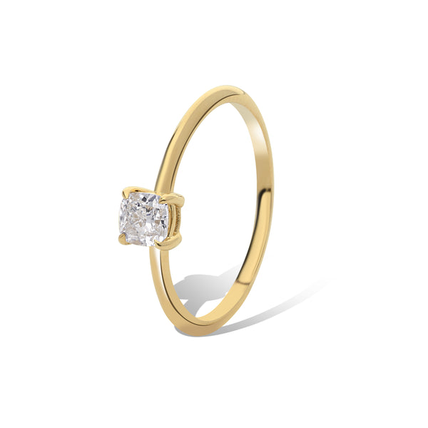 Inel de logodna LRY605 din aur galben 18k cu diamant - Bijuterii LA ROSA